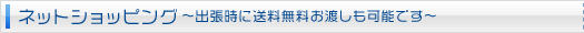 ネットショッピング～出張時に送料無料お渡しも可能です